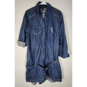 Rocawear Demin Jean Shorts Jumpsuit Women's Size 3X